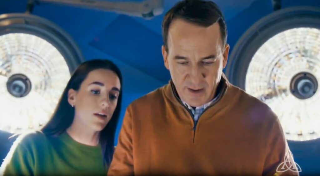 Caitlin Clark And Peyton Manning in commercial