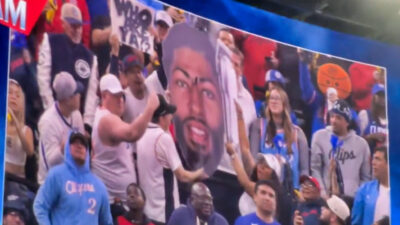 Clippers fan shaving Anthony Davis' unibrow