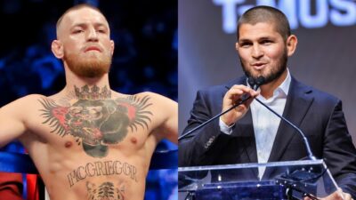 Khabib Nurmagomedov's team hits back at Conor McGregor with a scathing comment after his double champ post, reigniting the rivalry