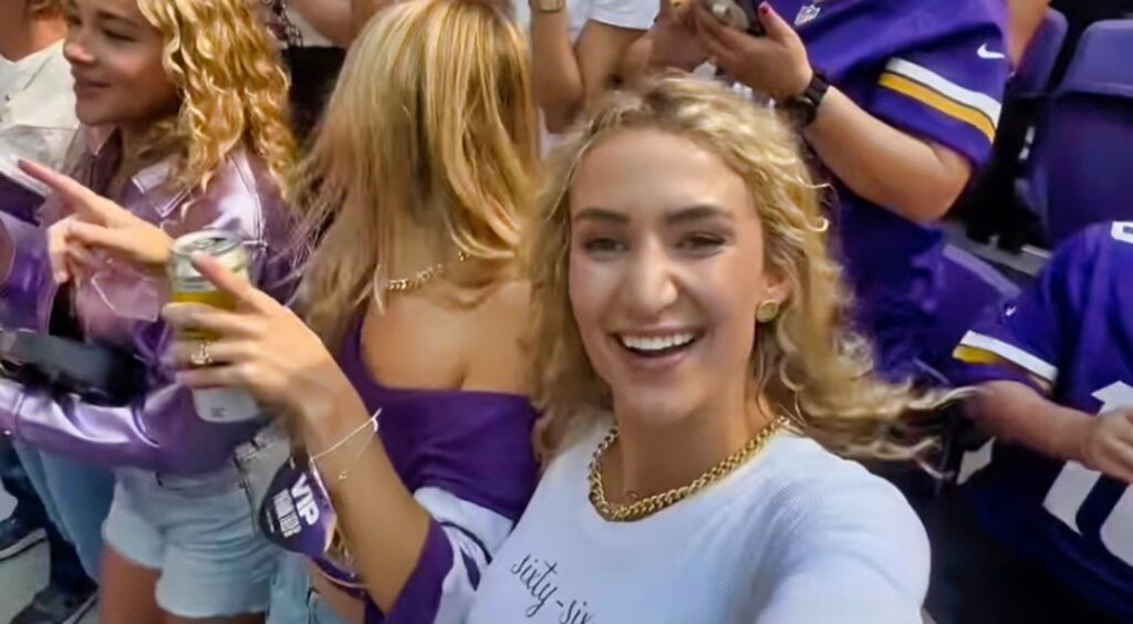 Dalton Risner's wife, Whitney, at a game.