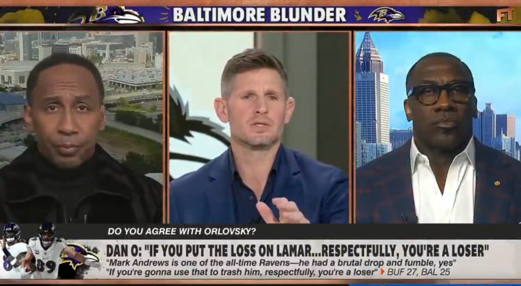 Dan Orlovsky Stephen A Smith and Shannon Sharpe on First Take