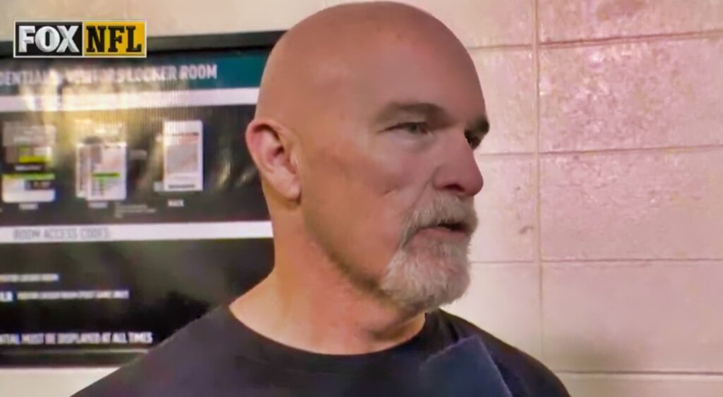 Dan Quinn speaking to reporter