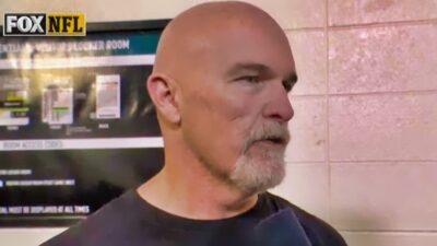 Dan Quinn speaking to reporter