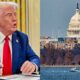 Photo of Donald Trump speaking and photo of Potomac River