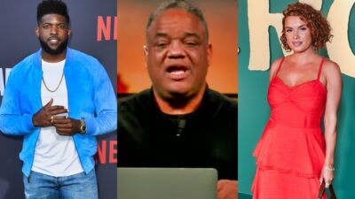 Photos of Emmanuel Acho, Jason Whitlock, and Joy Taylor