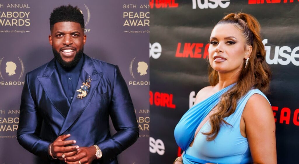 Emmanuel Acho and Joy Taylor posing at events