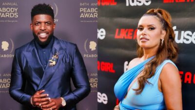 Emmanuel Acho and Joy Taylor posing at events