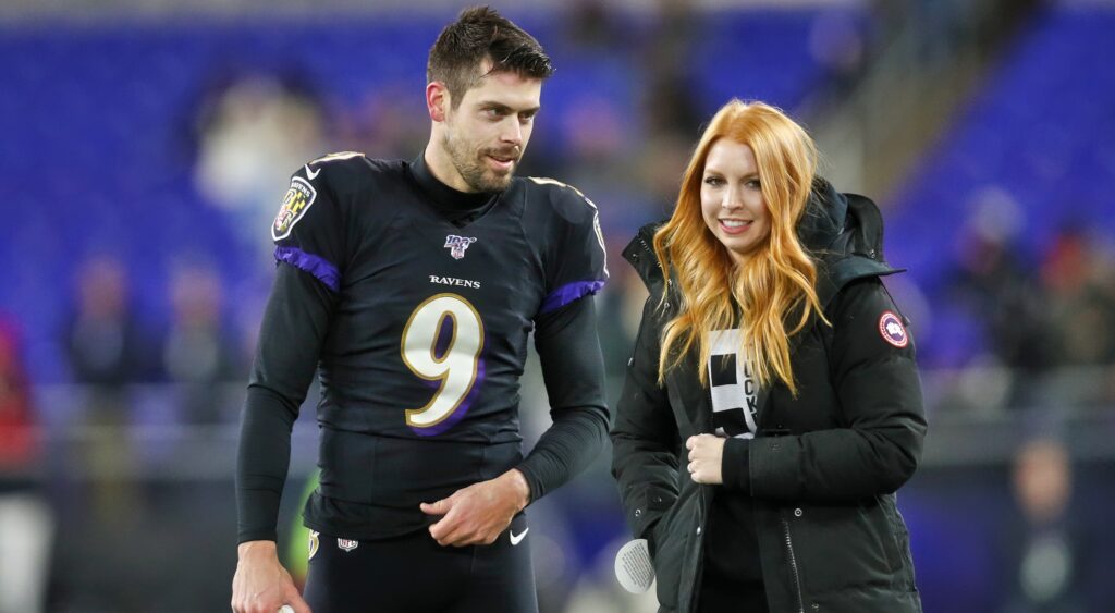 Justin Tucker and his wife 