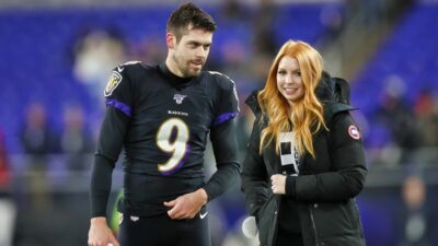 Justin Tucker and his wife