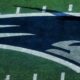 New England Patriots logo on field