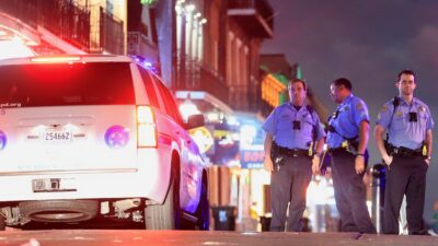 Photo of Cops on Bourbon Street for article on Philadelphia Eagles fans