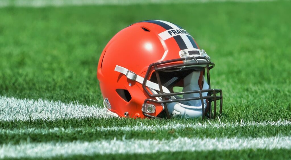 Cleveland Browns helmet on ground