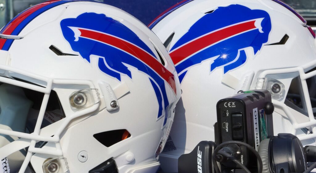 Photo of Buffalo Bills helmets for article on Mike White