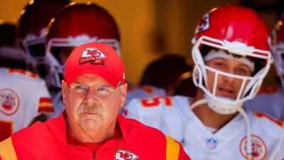 Kansas City Chiefs head coach and players in tunnel