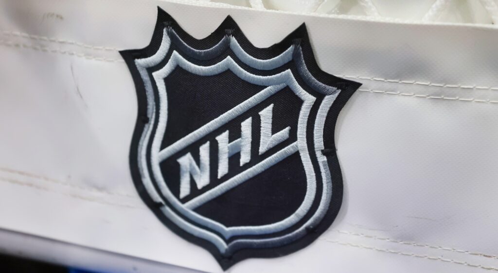 NHL logo shown on net. Evgeni Malkin had his three Stanley Cup rings stolen.