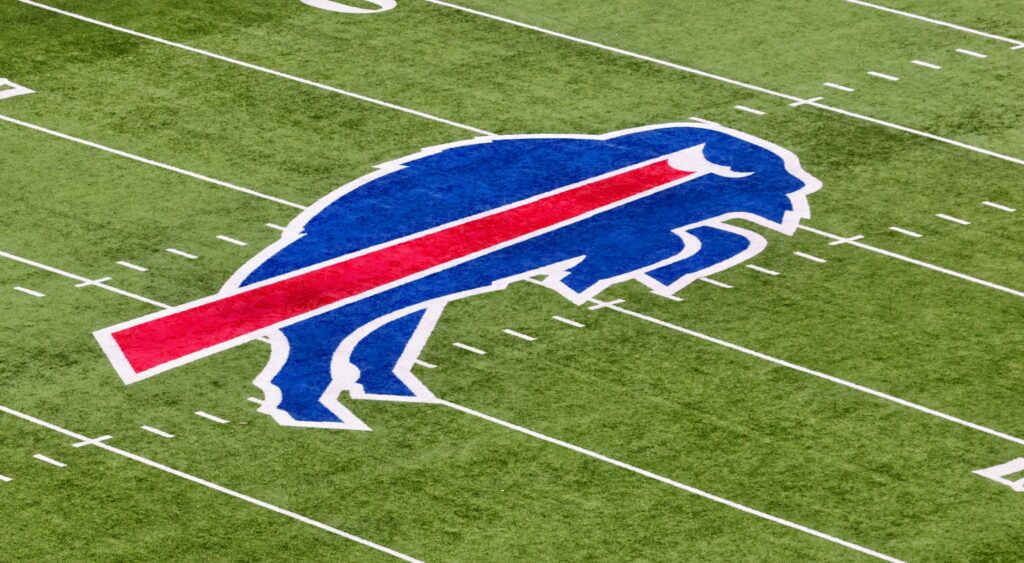 Buffalo Bills logo on field