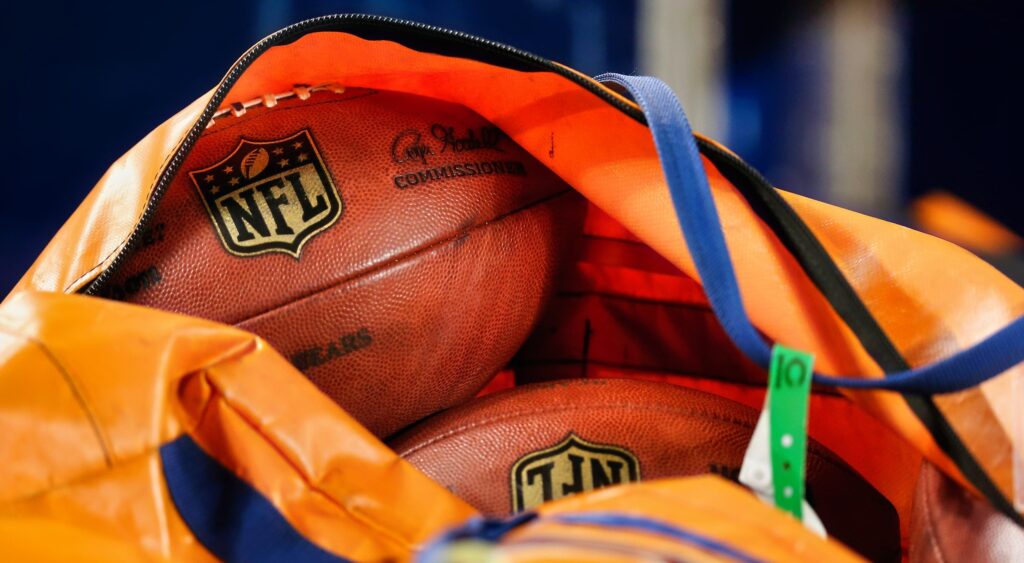 NFL footballs at Chicago Bears stadium