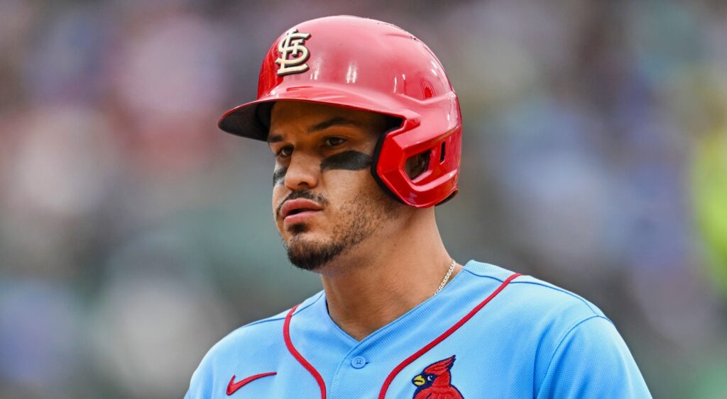 Nolan Arenado looking on during game.