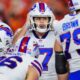 Buffalo Bills players in huddle