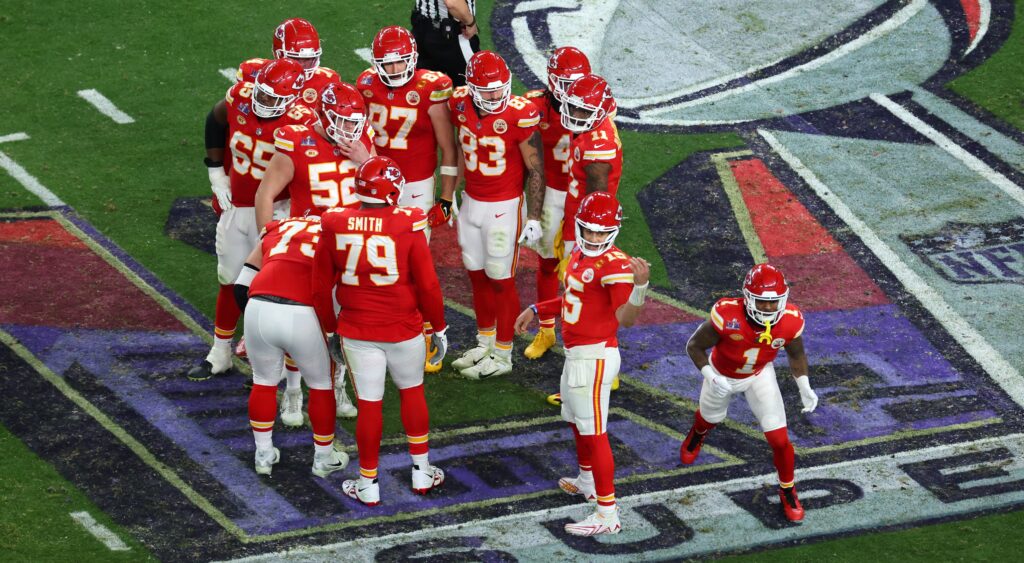 Kansas City Chiefs players on the field