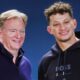 Roger Goodell and Patrick Mahomes posing