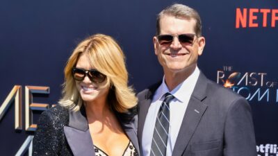 Jim Harbaugh and Sarah posing