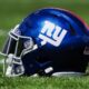 New York Giants helmet on field