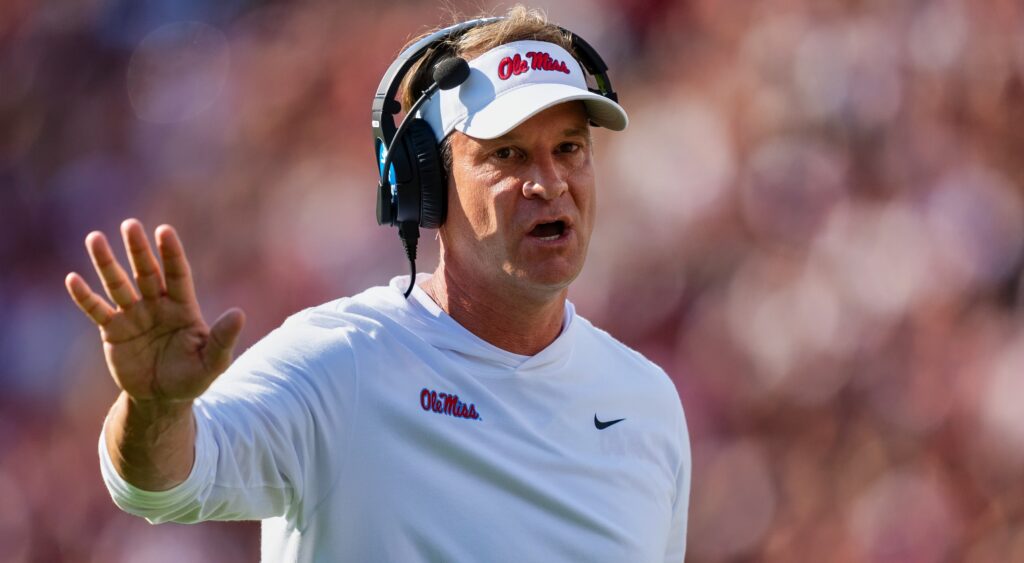 Lane Kiffin on the sidelines