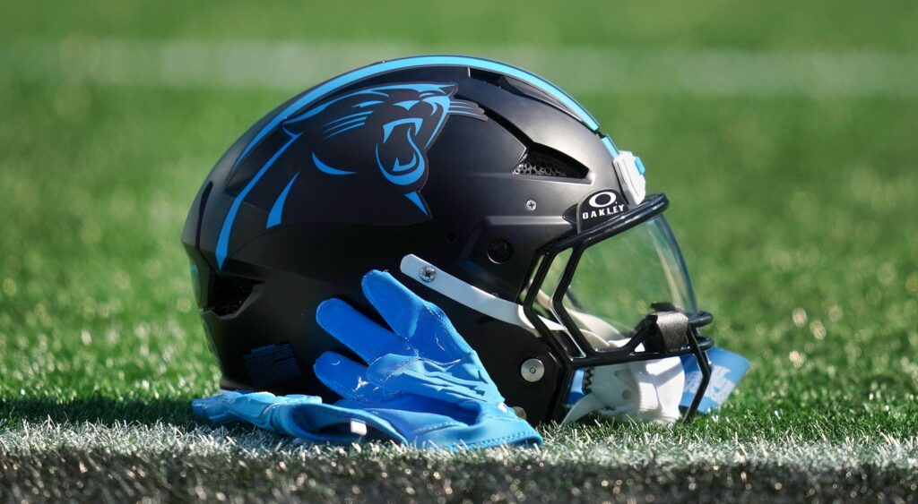 Carolina Panthers helmet  on ground