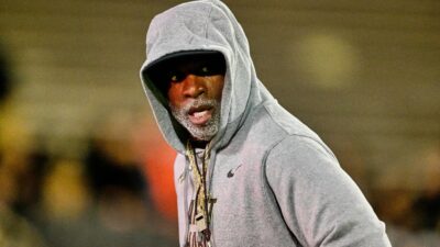 Deion Sanders wearing hoodie