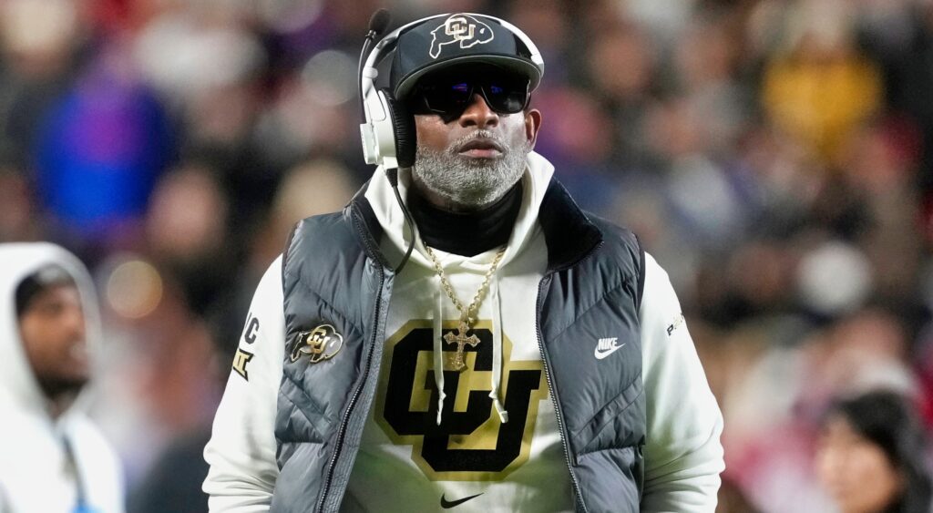 Deion Sanders on sidelines