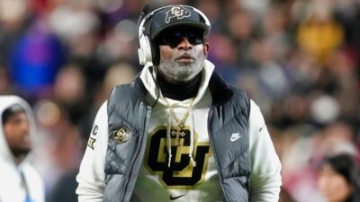 Deion Sanders on sidelines