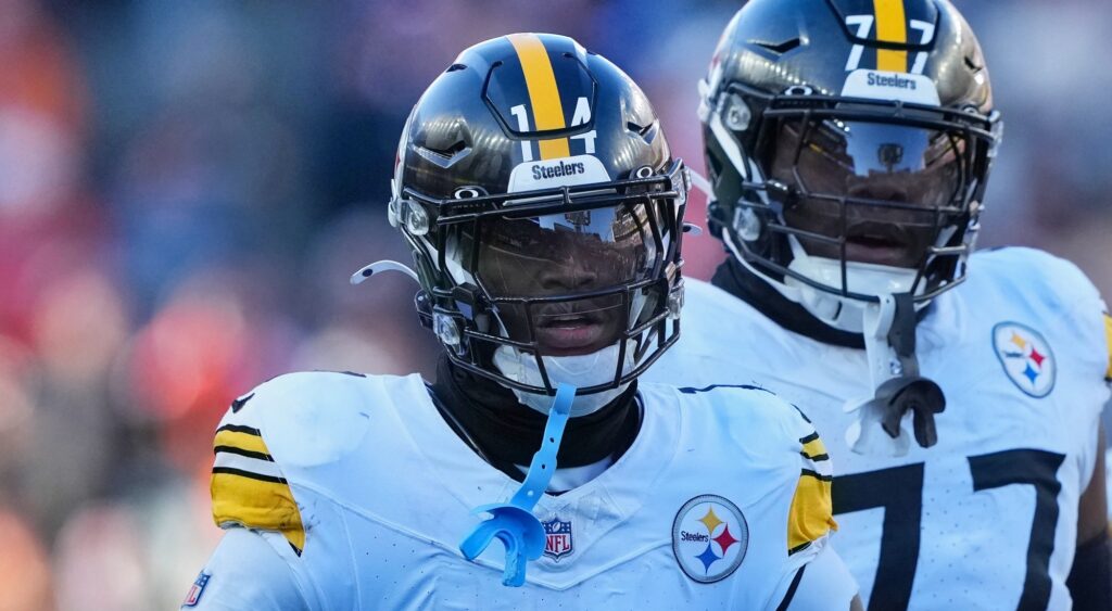 George Pickens of Pittsburgh Steelers looking on.