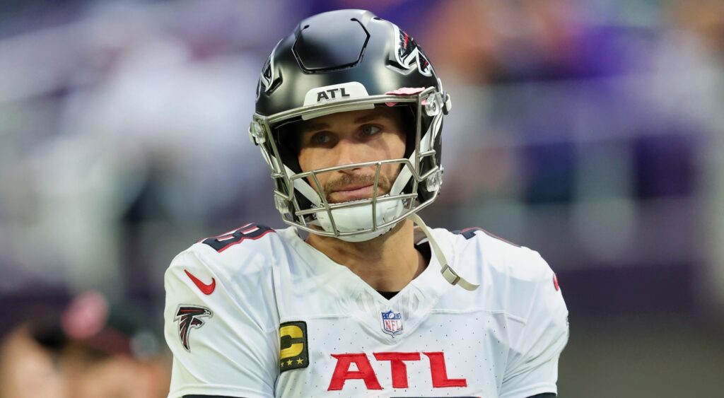 Kirk Cousins of Atlanta Falcons looking on.