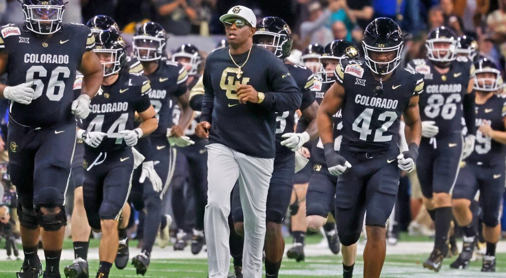 Deion Sanders running out with Colorado Buffaloes