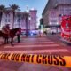 Police tape near Bourbon Street in New Orleans