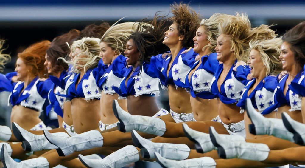 Dallas Cowboys cheerleaders performing