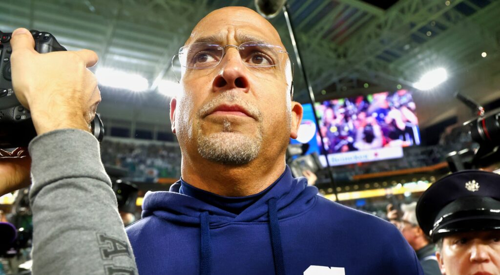 Penn State head coach James Franklin on field