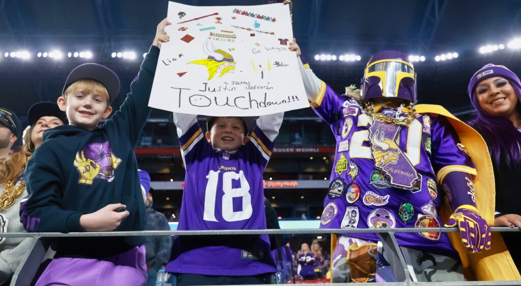 Minnesota Vikings fans at playoff game