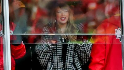 Taylor Swift in suite at Arrowhead Stadium