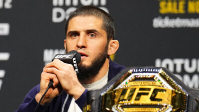 Islam Makhachev with UFC belt