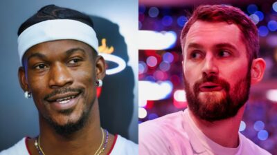 Kevin Love reacts to Jimmy Butler's third suspension