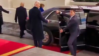 Joe Biden entering limousine