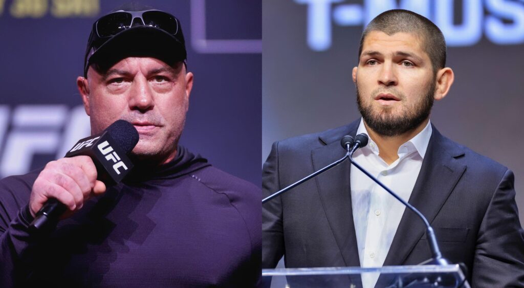 Joe Rogan responds with a stern reaction to Khabib Nurmagomedov's shocking ejection from a flight, sparking debate on the incident