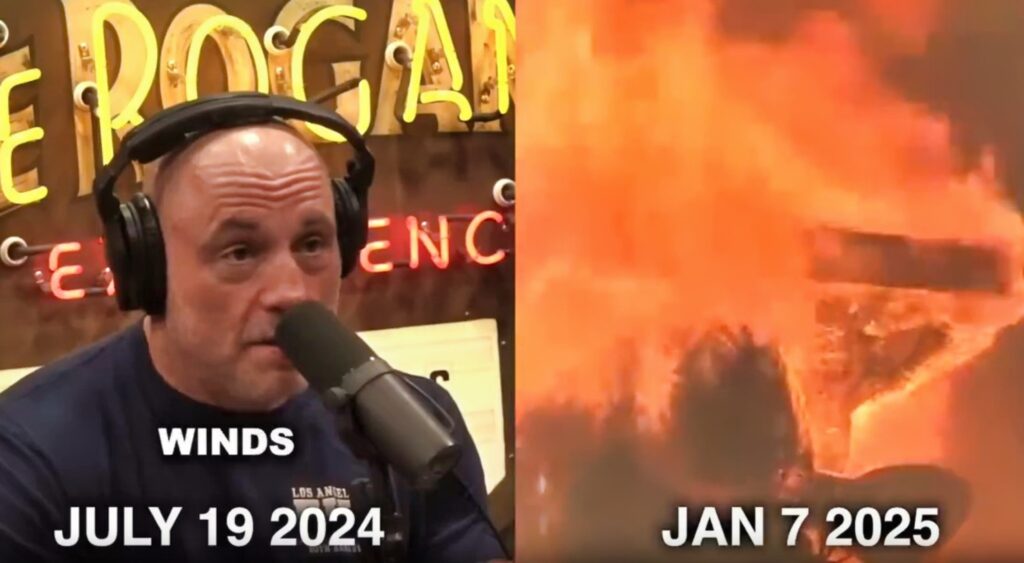 Joe Rogan on podcast and fire in California