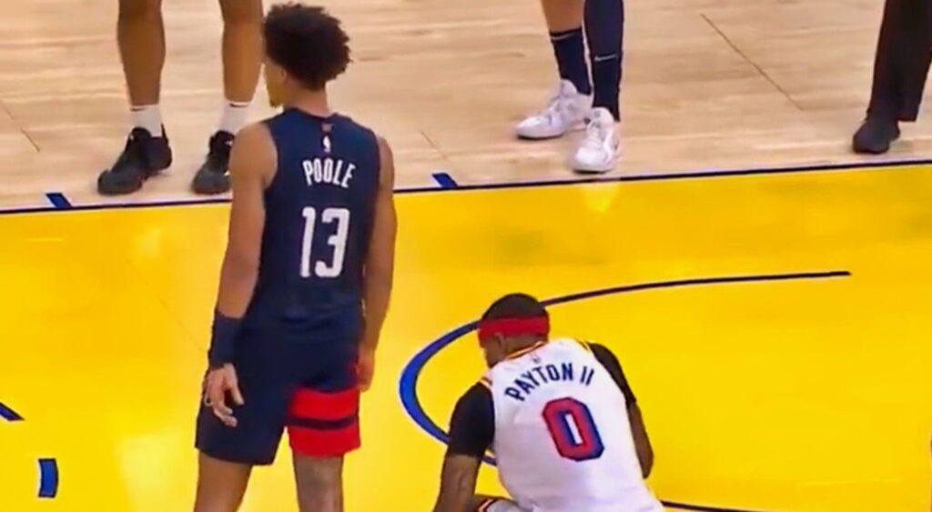 Cameras catch Gary Payton II pranking Jordan Poole, then hilariously denying it to the referees, adding humor to the game