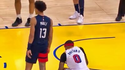 Cameras catch Gary Payton II pranking Jordan Poole, then hilariously denying it to the referees, adding humor to the game