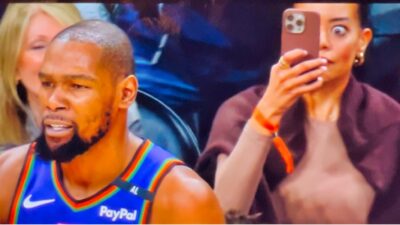 fan captured a zoomed-in shot of Kevin Durant's bald spot