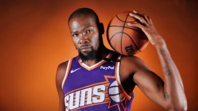 Kevin Durant of the Phoenix Suns poses for a portrait during media day