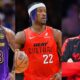 LeBron James laughs as Kevin Love humorously trolls Jimmy Butler's comeback after the Heat's second suspension, adding humor to the drama